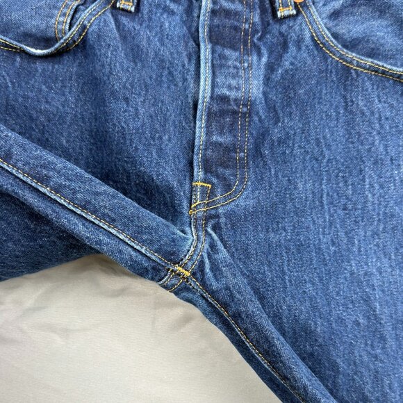 Levi’s 501 Original Button Fly Straight Leg Jeans W31 Dark Blue Denim Men’s - Picture 6 of 12